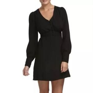 Alice Temperley for Target Size S Chiffon Mini Dress Black Puff Sleeves FLAW